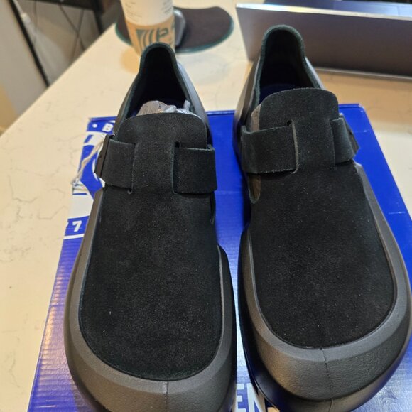 Birkenstock Reykjavik Antique Black Nubuck Leather Mens US 10 Mule Clog Slide - Picture 5 of 16